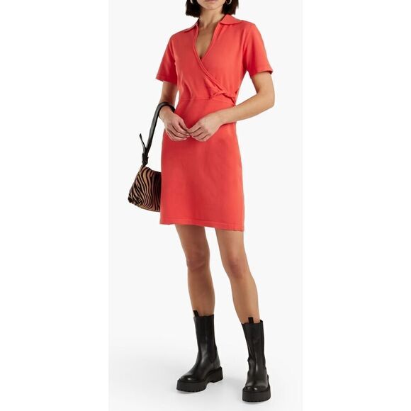 DEREK LAM 10 CROSBY Raylen wrap-effect twisted stretch-jersey mini dress in Cora - Picture 1 of 9